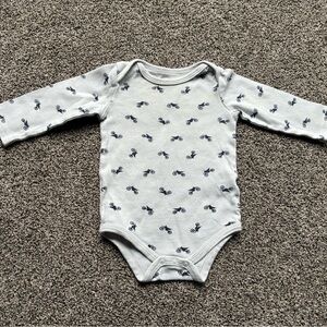 FINAL SALE 3/31/26 Hudson Baby Motorcycle Long Sleeve Onesie, Size 6-9 Months